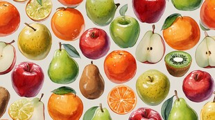 缤纷多彩水果无缝图案