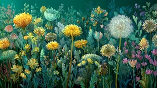 梦幻缤纷的花卉草地景观