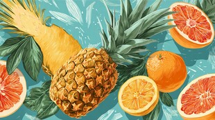 热带水果插画 清新视觉享受