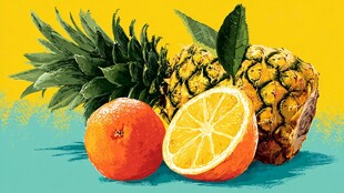 菠萝与橙子的清新组合