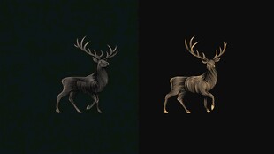 奔跑的双鹿3D模型展示