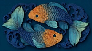 双金鱼剪纸艺术图案