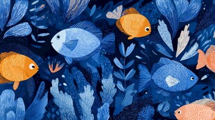 海底鱼群畅游梦幻蓝世界