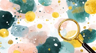 放大镜下的多彩水彩斑点