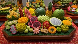 精美水果雕刻艺术作品