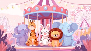 动物们的欢乐旋转木马之旅