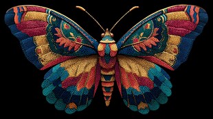 绚丽多彩蝴蝶艺术插画