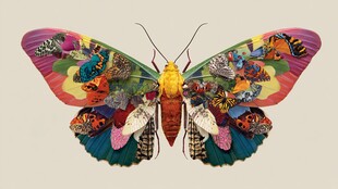多彩拼贴艺术蝴蝶