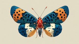 五彩斑斓蝴蝶特写