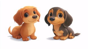 可爱萌趣小狗插画