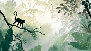 丛林中猴子的静谧瞬间