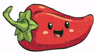 可爱红辣椒卡通形象
