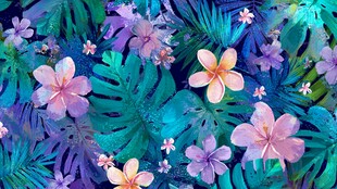 梦幻热带花卉植物图案