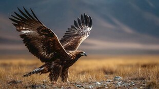 金雕展翅于旷野