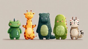 可爱卡通动物玩偶大集合