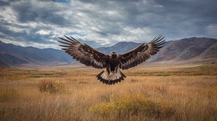 旷野雄鹰展翅翱翔