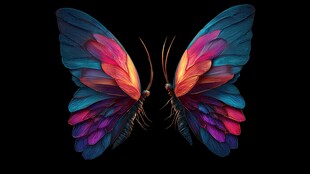 梦幻双蝶 绚丽色彩的绽放