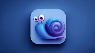 蓝色萌趣蜗牛应用图标