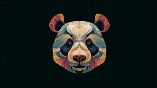 彩色几何风格熊猫头像