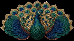 华丽孔雀艺术品