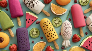 缤纷水果味冰棍创意组合