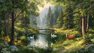 森林中的宁静自然美景