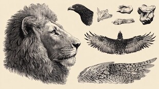 狮与鹰的解剖素描艺术