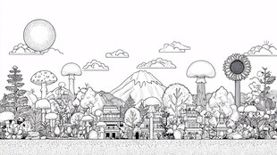 卡通风格奇幻森林景观图