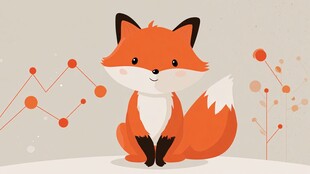 可爱小狐狸的温馨插画