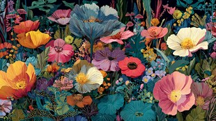 缤纷多彩的花卉梦幻图景