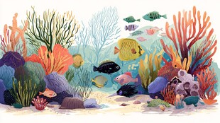 海底珊瑚世界多彩景象