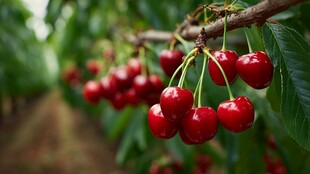 枝头红樱桃 饱满又诱人