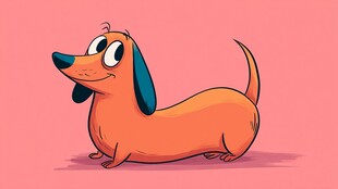 可爱腊肠犬卡通形象