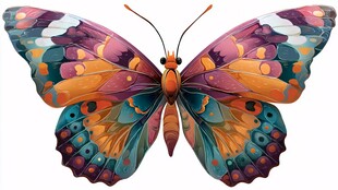 多彩梦幻蝴蝶插画