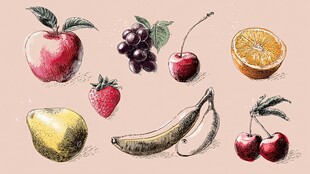 手绘缤纷水果集合