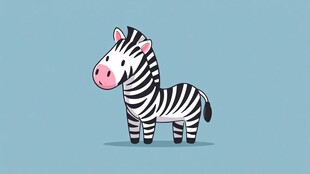 可爱卡通斑马插画