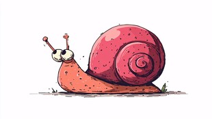 可爱粉色蜗牛卡通形象