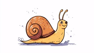 可爱卡通蜗牛插画形象