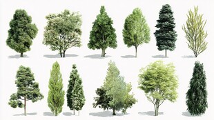 多样树木模型展示