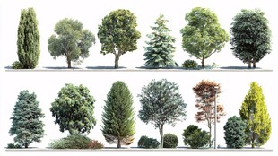 多样树木景观集合展示