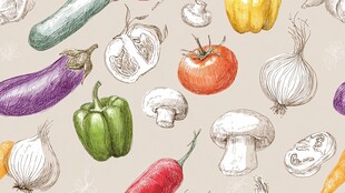 手绘多彩蔬菜图案背景