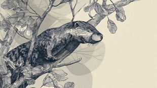 树间的鼠类插画