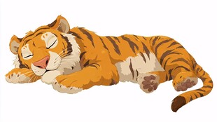 酣睡的卡通老虎