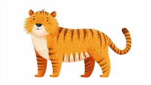 可爱卡通老虎插画