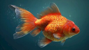 灵动金鱼畅游水中世界