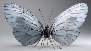 梦幻透明蝴蝶特写