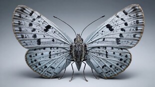 优雅银斑蝴蝶特写