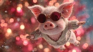 时尚萌猪欢乐飞行时刻