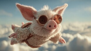 飞行小猪遨游云端