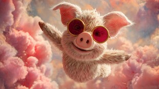 飞天萌猪戴墨镜超酷炫